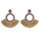 thumbnail image 1 of Pendientes de borlas de aro con cuentas, grandes pendientes colgantes con flecos llamativos estilo bohemio en color camello, 1 of 3