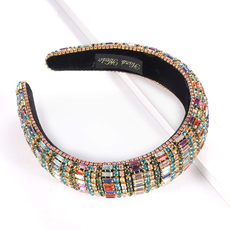 Rhinestone Padded Headband for Women Bejewelled Velvet  display picture 3