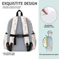 thumbnail image 5 of Seahorse and Star White Pattern Cute School Backpack with Padded Back and Adjustable Shoulder Straps 13.4"x11"x4.7", 5 of 5