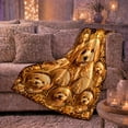 thumbnail image 6 of Golden Crowned Poodle Portrait Ornate Frames autumn celebration, Festive Pet Portrait Pattern, Warm Flannel Blanket for Living Room and Reading Nook, Dog Lovers Christmas Gift, Pet Lover Home Decor, 6 of 9