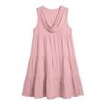 thumbnail image 5 of ClodeEU Women's Cowl Neck Sleeveless Tiered Mini Dress,Casual Loose Fit Sundress Pink,Women's Plus L, 5 of 7