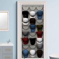 thumbnail image 1 of Soporte para almacenamiento de gorras con 24 bolsillos, 3 ganchos, multifuncional para gorras y sombreros de béisbol, 1 of 7