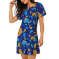 thumbnail image 2 of Naloa Colorful Yin Yang Print Women Nightgowns,Womens Loungewear,Short Sleeve Sleepwear,Comfy Ladies Nightdress, 2 of 6