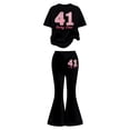 thumbnail image 5 of Gaexia Kids Lounge Set,Girls Casual Fashion Outfit With Bow Short Sleeve Top and Long Pants Playwear Comfy Daily Wear Toddler Kids Two Piece Fashion Clothes,9-10 Years, 5 of 6
