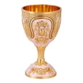 thumbnail image 2 of Goblet Easy Clean Decoration Portable Embossed Craft Shatterproof Glass Gold White, 2 of 8
