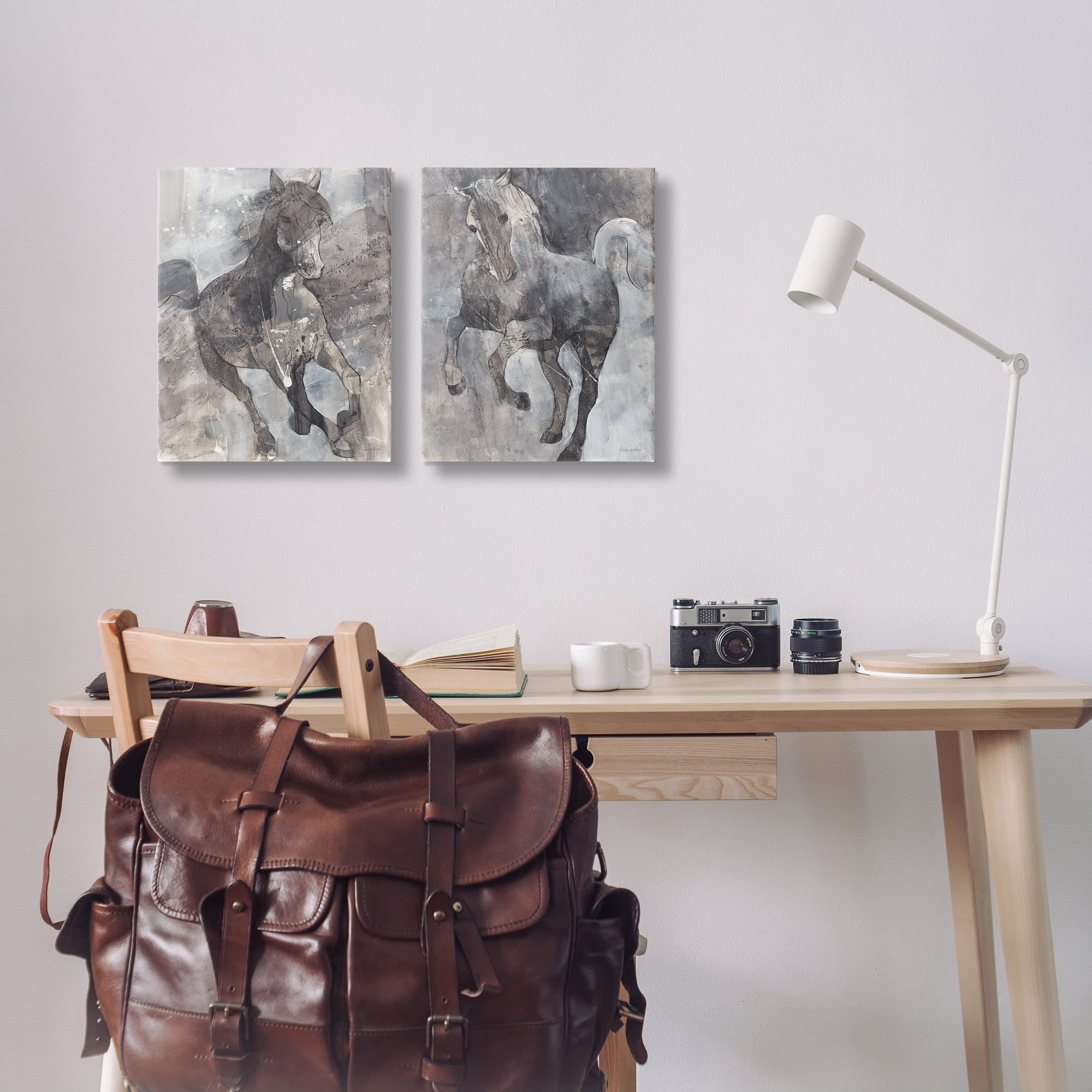 Stupell Industries Free Spirit Wind Dancer Horse Animals Painting Wrapped Canvas Art Print Wall Art, 16 x 20, Set of 2