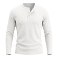 thumbnail image 5 of biudgviw Henley Shirts for Men Long Sleeve Ribbed Knit Button T-Shirt Casual Stylish Loose Fit Tops Fall Clothes Comfy Undershirts(White,X-Large), 5 of 5