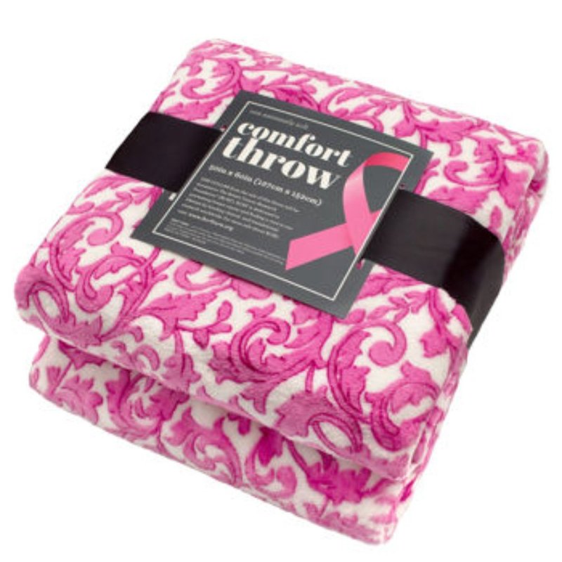 Breast Cancer Awareness Comfort Plush Throw Madison Print 50 x 60