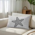 thumbnail image 6 of Grey Starfish Throw Pillow Cover 24 x 36 Inch Decorative Pillow Cover Vintage Gray Farmhouse Coastal Summer Lumbar Pillowcase Seasonal Rectangle Cushion Case for Couch Sofa Bed Living Room, 6 of 9