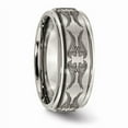 thumbnail image 4 of Titanium Ridged Edge 8mm Laser Design Brushed & Polished Band, 4 of 9