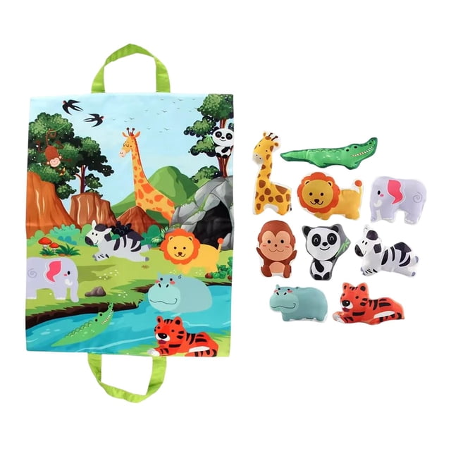 Alfombra de juego de libro de tela para bebé, juguete de aprendizaje Montessori, juguete sensorial suave para bebé, niño y niña