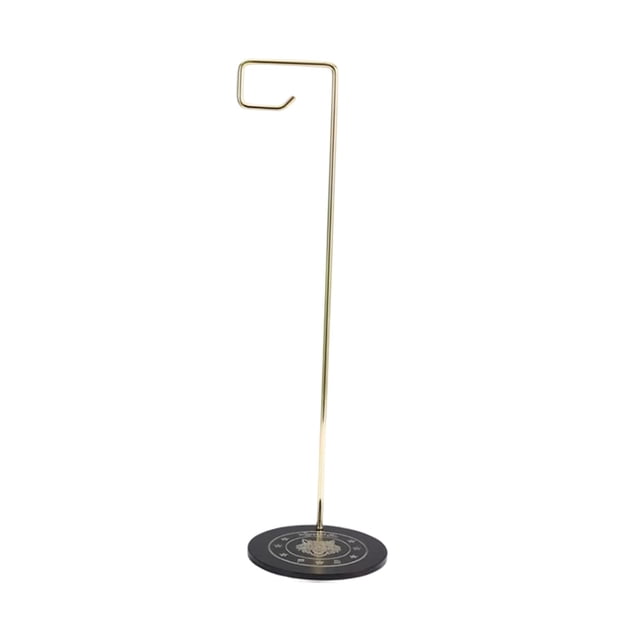jinwen Desktop Wind Chime Holder Calligraphy Brush Hanger for Countertop Home Study Gold Square Hook