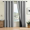 thumbnail image 6 of Blackout Curtain Panel Thermal Insulated for Bedroom Elegant Overlay Single 63x52 Inch Gray, 6 of 7