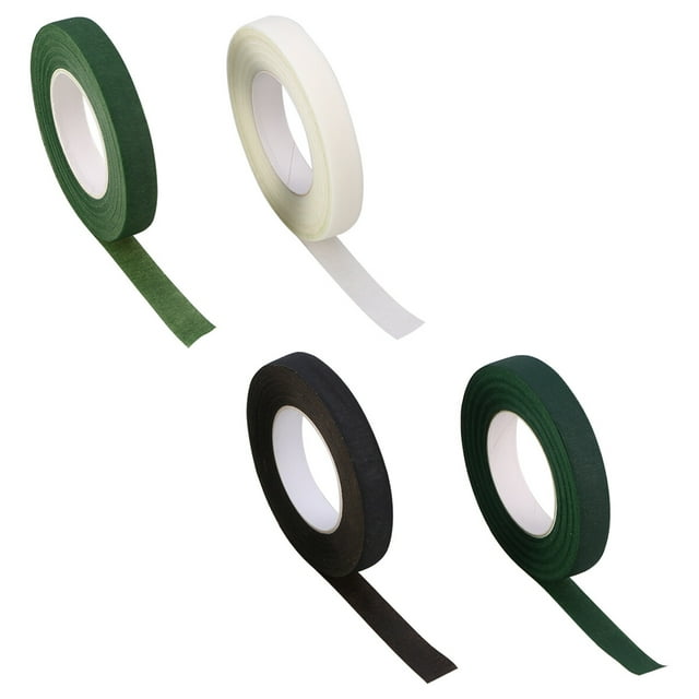 Mobutofu 4 Rolls Adhesive Packing Tape Durable Paper for Flower Arrangement Home Users White