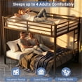 thumbnail image 2 of Queen over Queen Metal Bunk Bed Frame for Adults with Under-Bed Storage Space,Black, 2 of 8