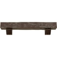 thumbnail image 2 of Ekena Millwork 8"H x 12"D x 48"W Pecky Cypress Faux Wood Fireplace Mantel Kit with Ashford Corbels, Aged Pecan, 2 of 10