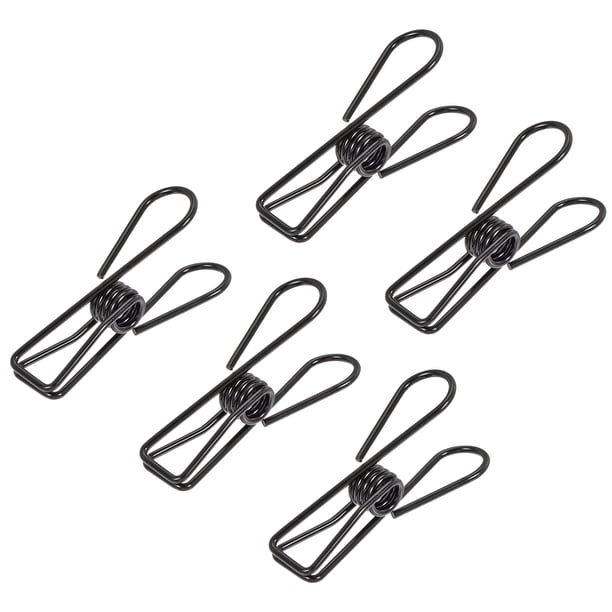 Uxcell Clips de alambre metálico pequeños de 1" multiusos, abrazaderas para bolsas, negro, 25 unidades