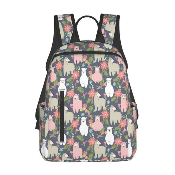 Disketp Llamas Mochila Ligera e Impermeable, Mochila de Día Resistente para Viajes, Senderismo y Uso Diario para Hombre y Mujer