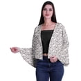 thumbnail image 1 of Moomaya Open Front Printed&nbsp;Full Bell Sleeve Short Summer Shrug Cardigan For Women, 1 of 1