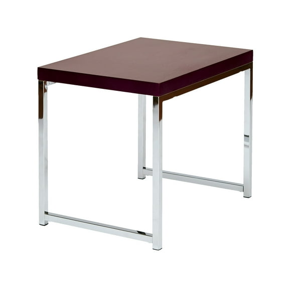 OSP Home Furnishings Wall Street End Table. Chrome/Espresso.