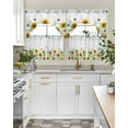 thumbnail image 5 of Sunflower Kitchen Curtains Sets 24 Inch Length with Valance, Sage Green Eucalyptus Farmhouse Bee Swag Valances and Tiers Curtain Set Drapes Swag Curtains for Living Room, Bathroom, Bedroom, Cafe, 5 of 6