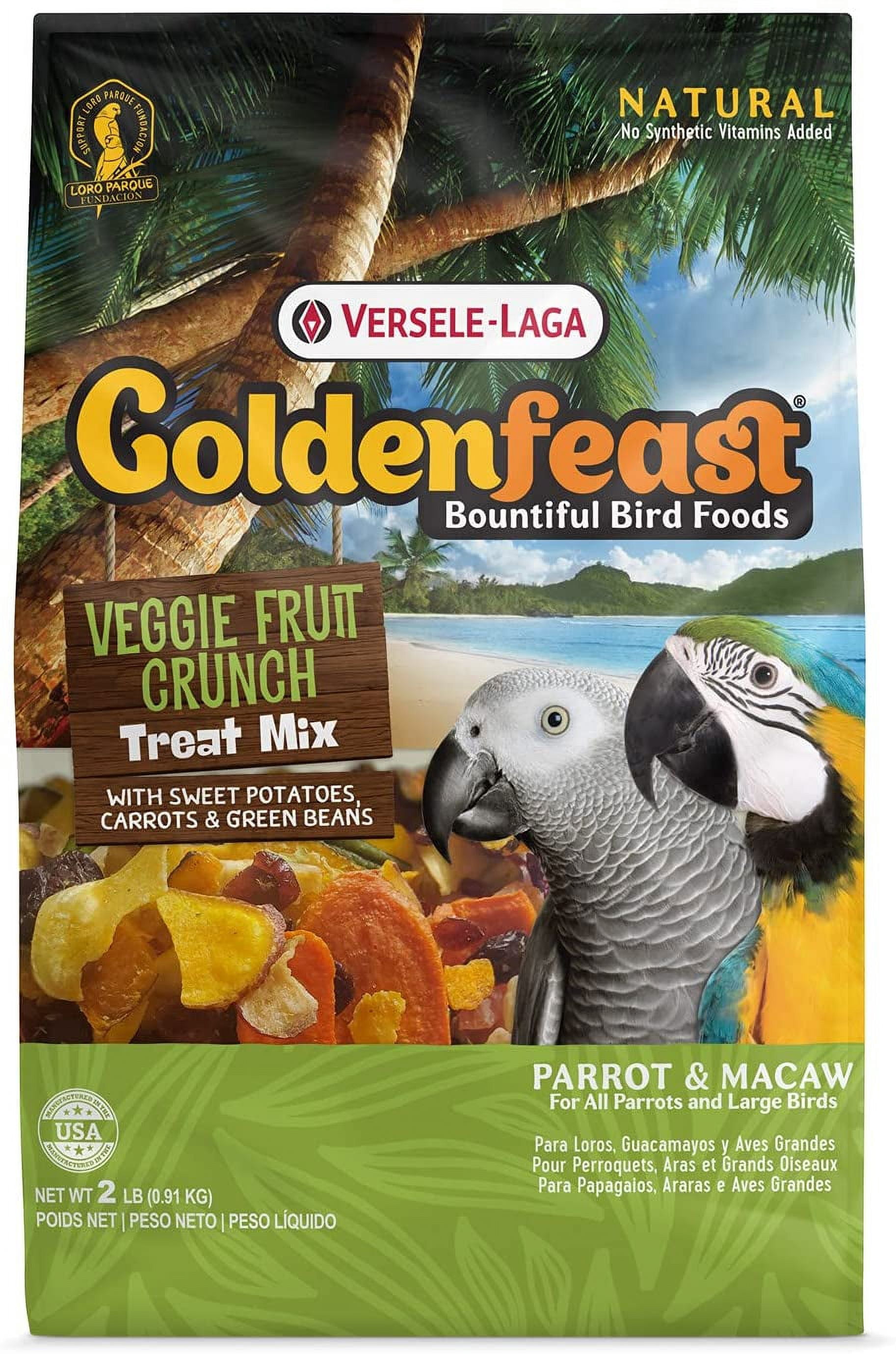 Higgins Group 466862 2 lbs Goldenfeast Veg Fruit Crunch Blend for Parrot & Macaws, Case of 6