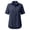 Navy, variant on Women's Cotton Linen V Neck Short Sleeve Top, Regular Shoulder Lapel with High Low Hem and Rolled Cuff, Casual Blouse for Summer Daily Wear Coffee S