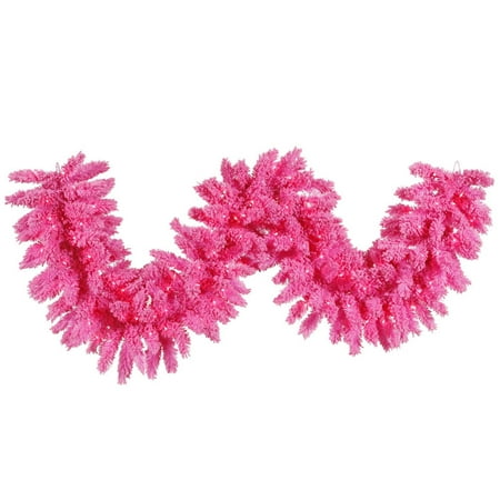 9 x 14 quot pre lit flocked pink artificial christmas garland 9 x 14 quot pre lit flocked pink artificial christmas garland