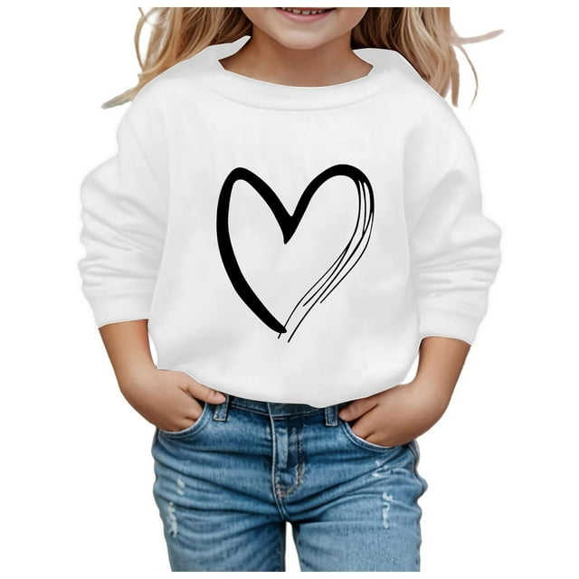 PMVFHDE Sweat à Capuche pour Filles, Manches Longues, Doux, Graphique, Blanc, 9-10 Ans