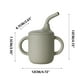 thumbnail image 5 of Vasos de entrenamiento para bebés con pajita, taza anti-derrames, taza con pico de pato extraíble, vajilla infantil anti-derrames y anti-fugas, taza de silicona, color militar verde, 5 of 5