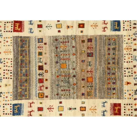 Ahgly Company Indoor Rectangle Contemporary Gold Brown Abstract Area Rugs, 6' x 9'