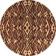 thumbnail image 1 of Ahgly Company Indoor Round Abstract Brown Modern Area Rugs, 7' Round, 1 of 4