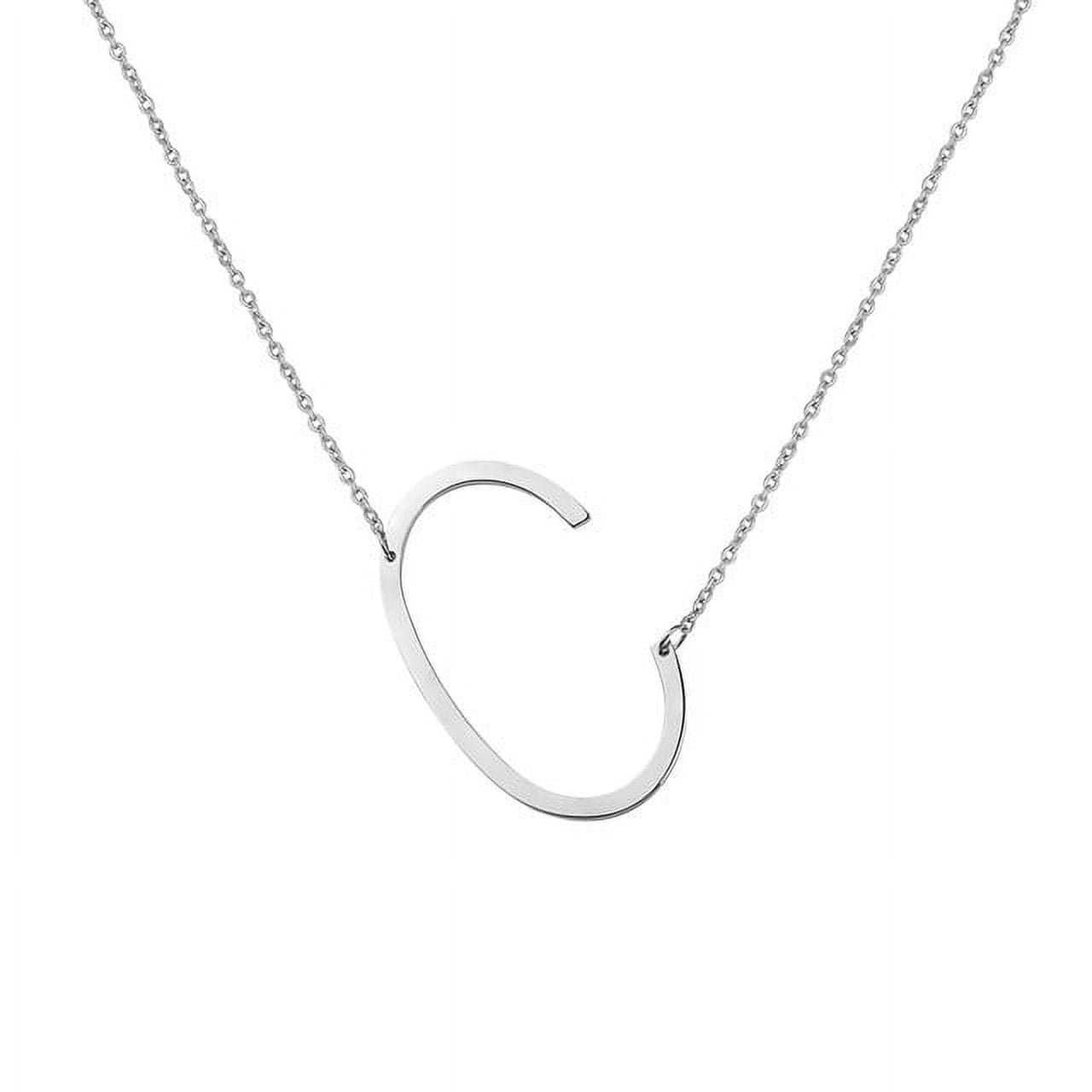 Personalized Initial Letter Necklace with Custom Engraving - Custom Initial Necklace - Oversized Letter Necklace - Sideways Initial Necklace for Women - Gift for Her - Jewelry Gift Set