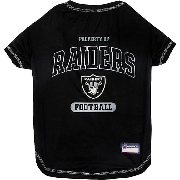 Pets First NFL Las Vegas Raiders Pet T-Shirt. Licensed, Wrinkle-free, Tee Shirt for Dogs/Cats. Football Shirt