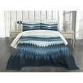 thumbnail image 3 of Ambesonne Blue Quilted Bedspread Set 3 Pcs, Mountain Trees and Birds View, Queen Size, Dark Lavender Sea Blue, 3 of 4