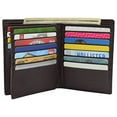 thumbnail image 3 of RFID Blocking Men's Bifold Hipster Center Flap Large Capacity Genuine Leather Wallet, 3 of 17