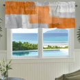 thumbnail image 3 of Kitchen Curtain Valances for Windows,Abstract Orange Gray Color Block Rod Pocket Small Valance Short Window Treatment for Bedroom Bathroom Living Room,42"x18", 3 of 9