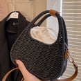 thumbnail image 1 of Bolso bandolera para mujer tejido a la moda de alta capacidad para el ocio diario (negro) Tmvgtek Para Estrenar, 1 of 9