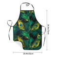 thumbnail image 6 of Zufioo Peacock Feathers2 Print Tie-up Apron, Unisex Kitchen Apron - Oil-proof, Stain-proof and Waterproof, Suitable for Restaurants and Service Industries-One Size, 6 of 9