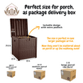 thumbnail image 4 of EHHLY 51 Gallon Resin Package Delivery Box for Outside, Lockable Secure Package Bin Delivery Box for Front Porch, Large Deck Boxes Outdoor Waterproof, Delivery Driver Snack Box for Porch, Brown, 4 of 4