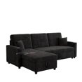 thumbnail image 5 of KYLE & KAY 83.5" Convertible Sectional Sofa Bed, L Shaped Sofa with Cup Holders and Storage, Modern Sleeper Couch with USB for Living Room, Bedroom, Apartment (Corduroy, Khaki), 5 of 5