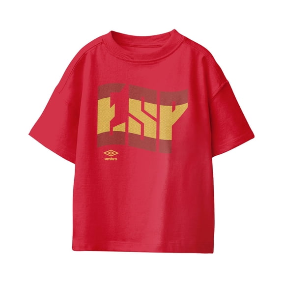 Umbro Kids Spain Wavy Logo T Shirt (Red, XS-XL)