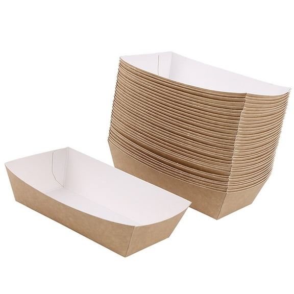 50 Pcs Party Supplies Food Tray Oilproof Baking Paper Appetizers Cake Paper Tray