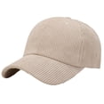 thumbnail image 2 of Callipe Corduroy Baseball Hat Large Brim Thick Striped Texture Peaked Cap Solid Color Adjustable Circumference Hiking Traveling Shopping Hat, 2 of 8