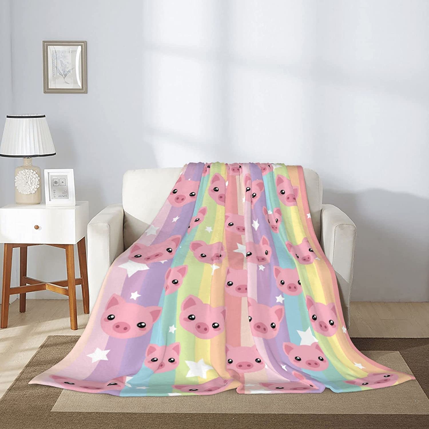 Pig Blanket Comfort Warm Pig Throw Blanket Soft Fleece Blankets for