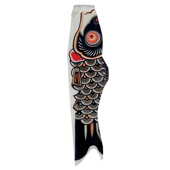 In the Breeze 4794 — Koi Fish Windsock, 60-Inch, Black, Koinobori Decoration, Garden Accent