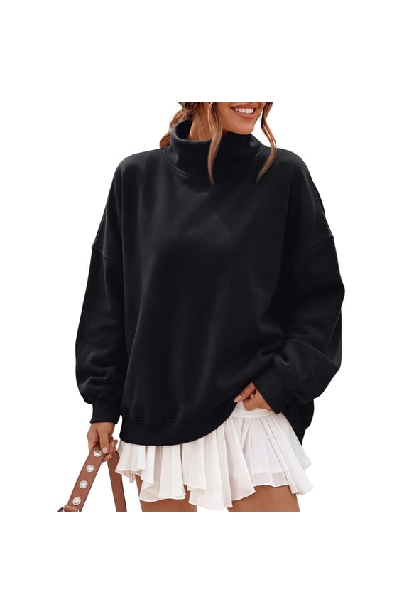 Oversize Sweatshirts for Women Long Sleeve shirts Cowl Neck Drop Shoulder Pullover Tops Casual