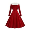thumbnail image 4 of Sexlip Womens Dress Vintage 1950s Dresses Long Sleeve Swing Party Dresses Cocktail Dress Party Holiday Dress Red S, 4 of 9