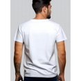 thumbnail image 5 of Camiseta informal de moda para hombre con estampado de letras: cuello redondo, manga corta, tejido elástico, lavable a máquina. Ideal para verano y tiempo libre., 5 of 5