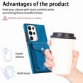 thumbnail image 4 of Dteck Wallet Case Compatible with Samsung Galaxy A34 5G,Case with Card Holder Skin-Friendly PU Leather Cover with Rotating Ring Kickstand Protective Bumper for Samsung Galaxy A34 5G,Blue, 4 of 10